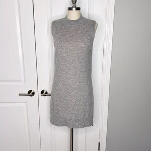 SAKS FIFTH AVENUE 100% Cashmere Sleeveless Tunic  Sweater Grey Size M
